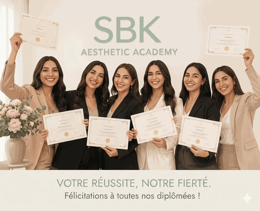 Diplômées de SBK Aesthetic Academy avec leur certificat